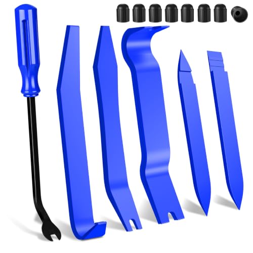 Image of 14PCS Auto Trim Removal Tool kit, Car Clip Removal Tools Kit No Scratch Plastic Pry Tool Door Panel Rivet Pliers Tool Kit,Interior Fastener Removal Set for Vehicle Dash Radio Audio Installer Blue