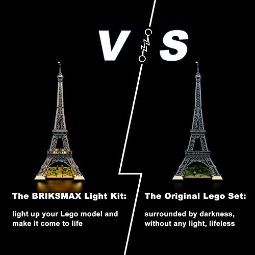 Image of BRIKSMAX LED Lighting Kit for Architecture The Eiffel Tower - Compatible With Lego 10307 Building Blocks Model - Not Include Set