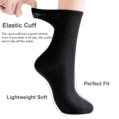 J-BOX Women Cotton Crew Socks - Breathable Thin Dress Socks for Business & Casual, Soft Comfort Above Ankle Wear3