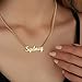 Novgarden Name Necklace Personalized, 18K Gold Plated Custom Name Necklace for Women Nameplate Pendant Personalized Christmas Jewelry Gifts for Lover