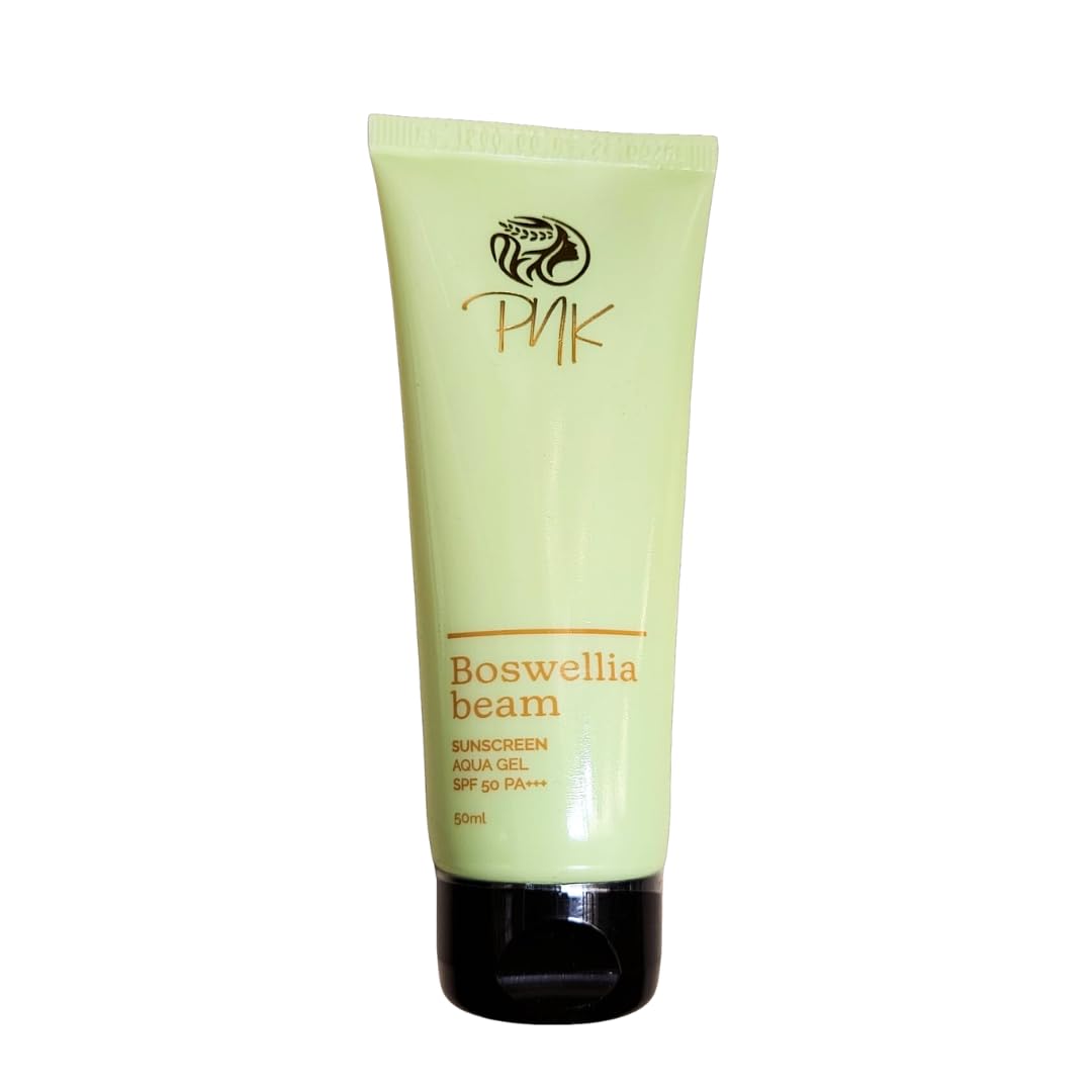 PnK Boswellia Beam Aqua Gel Sunscreen SPF 50 PA+++ | Lightweight, Waterproof & Hydrating | With Boswellia Extract & Cerami...