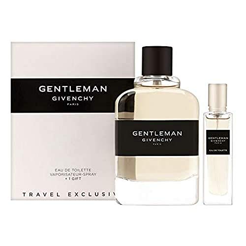 Givenchy Gentleman for Men 2 Piece Travel Set (3.4 Ounces Eau De Toilette Spray + 0.5 Eau De Toilette Travel Spray), multi color