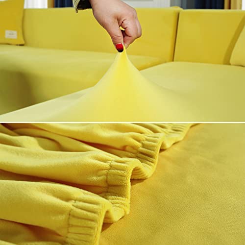Housse de canapé extensible pour rénover un grand canapé d'angle usé
