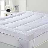 Extra Thick Mattress Topper Hypoallergenic Durable 4’’ Deep Toppers Pad Protector Microfibre Cover & Elasticated Corner Straps 10cm Deep Mattresses Bedspreads (Small Double)