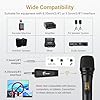 TONOR Wireless Microphones, UHF Cordless Handheld Dynamic Mics with 6.35mm Rechargeable Receiver, 60 m Range, 2 * 5 Adjustable Channels for Karaoke, Singing, DJ, Party, Speech, TW320, 2 Mics Black #3