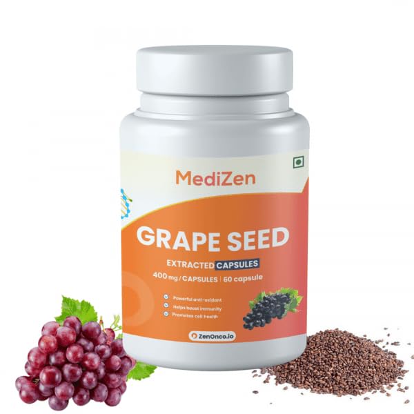 MediZen Grapeseed Extract 400mg | >95% Polyphenols | Boosts Immunity & Recovery | Specialized for Cancer Care | 60 Capsules MediZen Grapeseed Extract 400mg | >95% Polyphenols | Boosts Immunity & Recovery | Specialized for Cancer Care | 60 Capsules