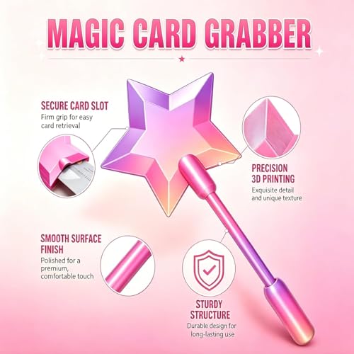 Image of Credit Card Wand, Contactless Payment Card Wand with Secure Slot, Fun Payment Experience for Everyday Use, Rainbow Color Star Design, Single Piece Credit Card Apply Tool