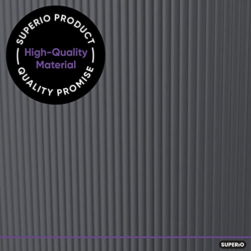 Image of Superio Ribbed Collection - Decorative Plastic Laundry Basket & Laundry Hamper with Lid and Cut-Out Handles, Grey (Set of 2) Organzier for Bedroom Bathroom College Dorm Room
