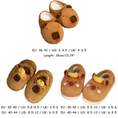 Cute Indoor Capybara House Plush Slides For Women - Soft Thickened Warm Plush Foot-Wrapped Capybara Shoes2