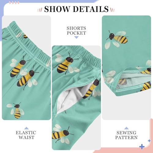 Pajama Bottoms, Pajamas Pant Cute Bees Cartoon Lounge Wear Casual Sleep Long Pants Soft Pjs Sleepwear4