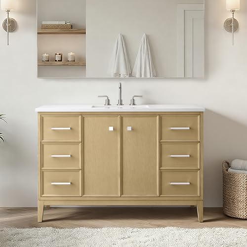 WOODBRIDGE 49"X22" Natural Oak Bathroom Vanity with Single Ceramic Undermount