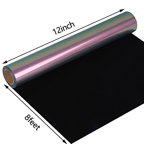 Image of Guangyintong Chameleon HTV Rolls, 12 inch x 8ft Purple to Green Iron on Vinyl for T-Shirts, Changing Color Heat Transfer Vinyl for All Cutter Machines, Easy to Cut & Weed for DIY Design