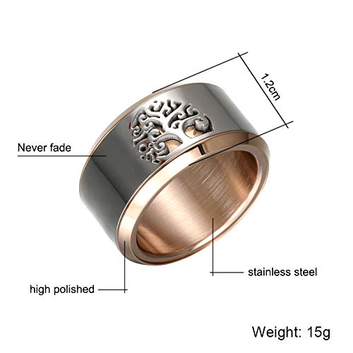 Jude Jewelers 12mm Stainless Steel Rotating Spinning Anxiety Relief Tree of Life Wedding Band Anniversray Promise Ring2