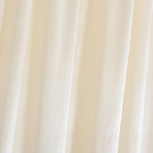 Cherry Home Set Of 2 Rod Pocket Super Heavy Velvet Flannel Curtain Drape Panel Blackout For Living Room,52 Wide By 84 Long White-Rod Pocket #TOP3