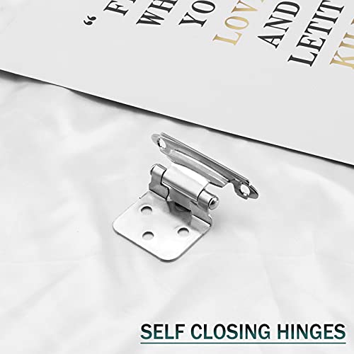 Gobekor 10 Pack Self Closing Kitchen Cabinet Hinges Polished Chrome Overlay Cabinet Hinges For Kitchen Cabinets #TOP3