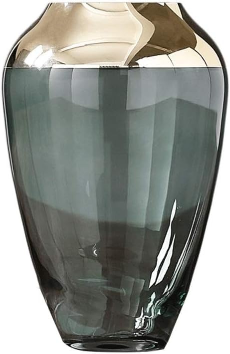 Vase de décoration en verre haut de gamme CLSDRZC vert et or minimaliste