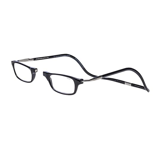 CliC Magnetic Closure Reading Glasses XXL with Adjustable Headband Black 1.50