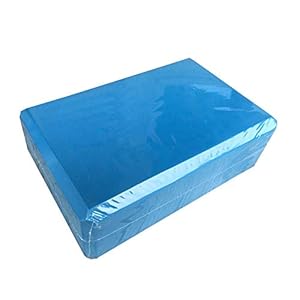 Yogablok van EVA-schuim met hoge dichtheid, antislip ondersteuning, diep, yoga, baksteen, voor yoga, pilates, meditatie, oefeningen, workout, fitness en gym, blauw