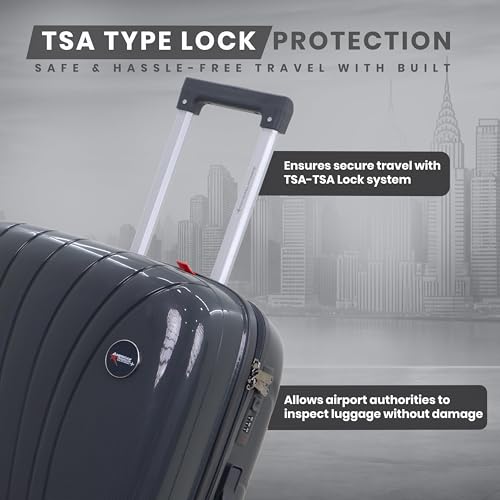 Image of AMERICAN TRAVELLER New York Trolley Bag | TSA Type Lock | Durable Hard Shell , TSA Type Lock , Spinner Trolley Luggage, 360 Disc Spinner Wheels
