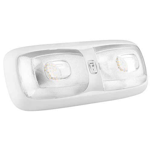 Lumitronics Rv Led Euro-Style Double Ceiling Dome Light - Trailer Camper Interior Lighting - On-Off Switch #TOP1