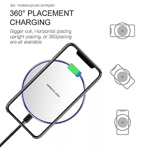Image of Talabat Magnetic Ring Wireless Charger | 15W Fast Charging Circular Pad | Compatible with iPhone 13 /13 Pro /13 Mini /13 ProMax /12 /11, Samsang Galaxy S21 /S20 /Note 10 /Edge Note 20Ultra /S10, Airdods Pro