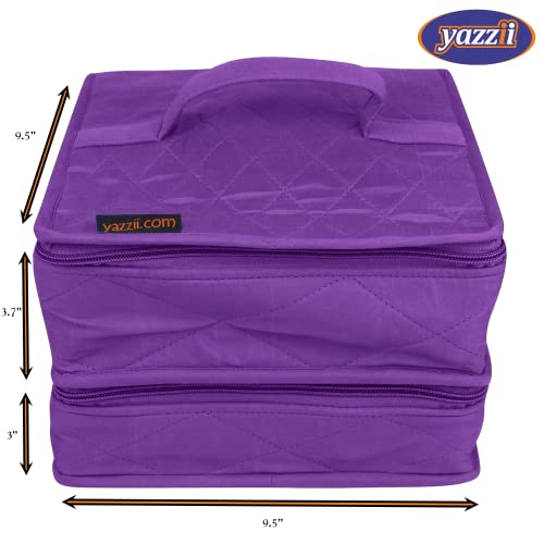 Yazzii Deluxe Double Organizer Tote Bag - Portable Storage Organizer - Multipurpose Storage Organizer For Crafts, Toiletries, Medication, Cosmetics & Jewelry Purple #TOP1