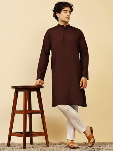 Image of SKAVIJ Men's Casual Kurta Pajama Set Regular Fit Traditional Dress Yoga Outfit