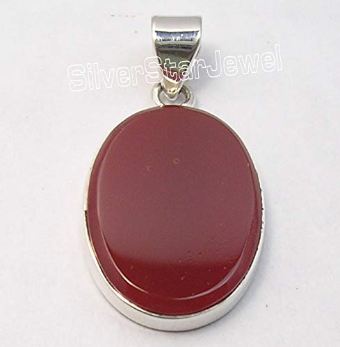 Carnelian Pendant 1.2" 925 Solid Silver Stone Jewelry2
