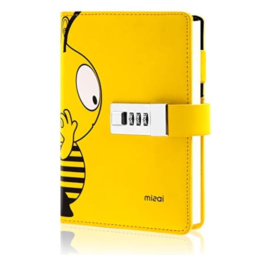 Lock Secret Diary Cute Honey Leather Lock Journal Combination Password A6 Refillable Notebook with 6 Ring Binder