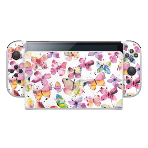 DeinDesign Nintendo Switch OLED Skin Schmetterling Aquarell