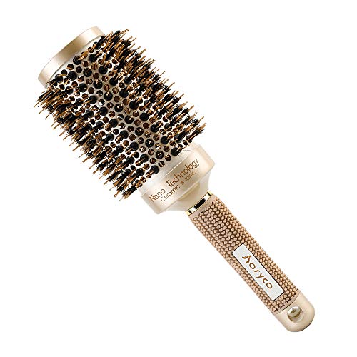 Round Hair Brush, Blowing Drying Brush, Nano Thermal Ceramic & Ionic Anti-Static & Blowout Round Brush for Blow Drying, Curling & Straightening, Perfect Volume & Shine (2 Inch)