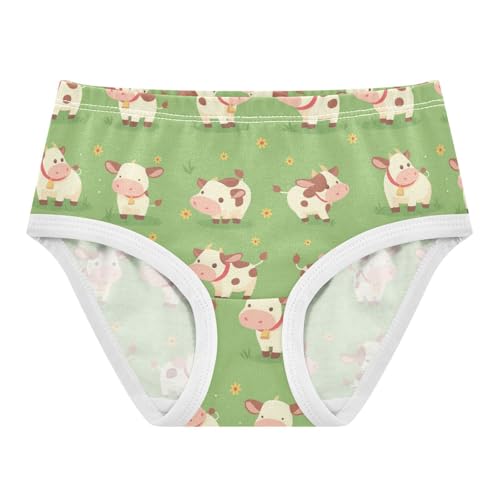Wusikd Cute Baby Cow Girls' Underwear Cotton Cartoon Girls Briefs Soft Toddler Underwear 2T