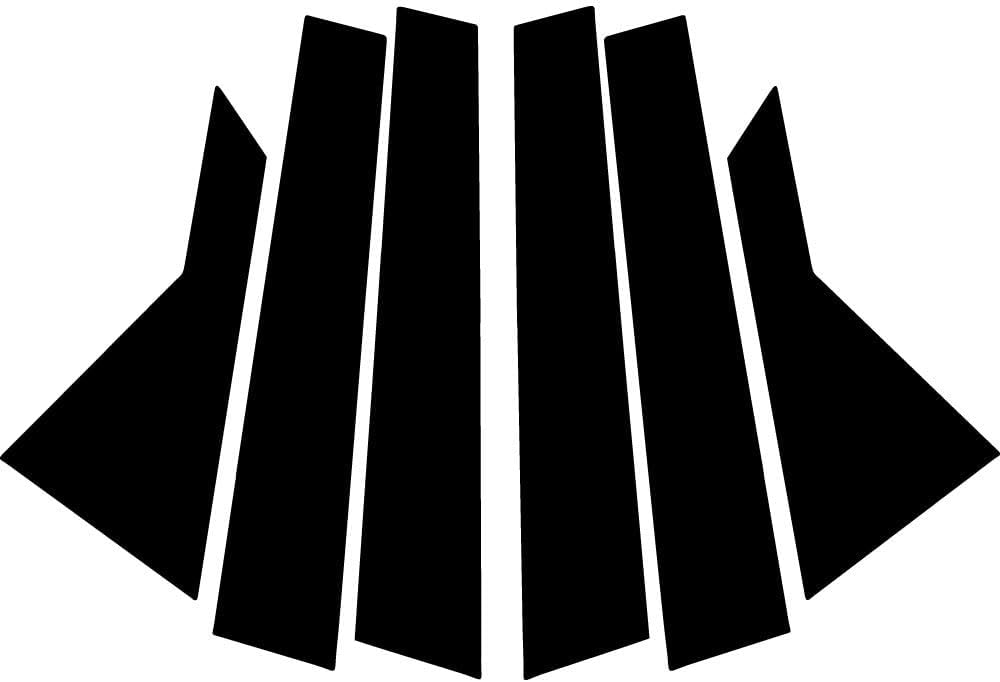 Rvinyl Pillar Post Pre Cut Window Trim Kits in Gloss Black Compatible with Hyundai Sonata 2015-2019 - Adhesive Backs