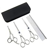Alfie Pet - Ellie 5-Piece Set Dog Grooming Kit, Safety Round Tip, Heavy Duty Stainless Steel, Cat Dog Grooming Scissors Set, Best Pet Grooming Shears for Full Body