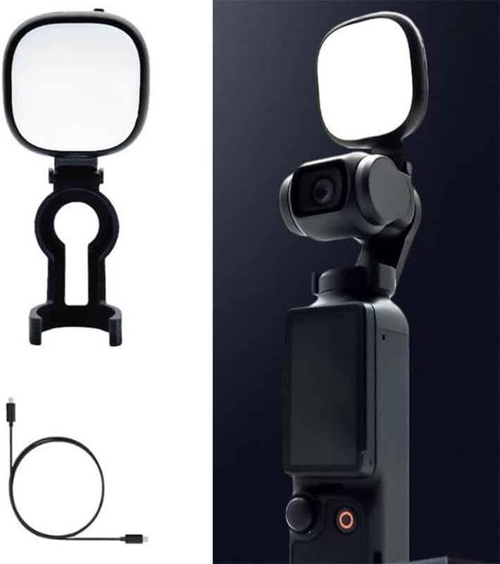XICEN For DJI Pocket 3 Small Light, LED Video Auxiliary Lighting Filming 180 mAh Rechargeable for DJI OSMO Pocket 3 Small Auxiliary Light, with Type c Charging (Normal)