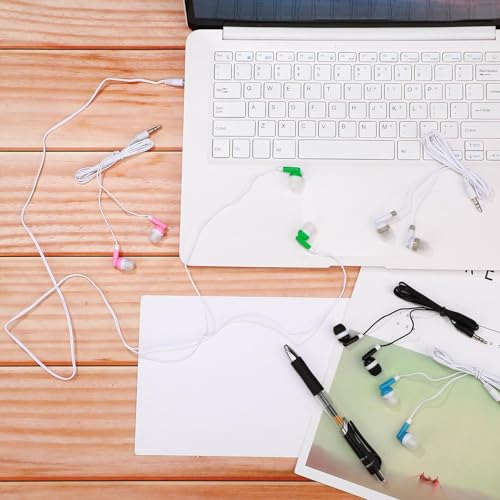 Image of Konohan 100 Pack Wired Earbuds Bulk, Multicolor 3.5mm Jack Earphones for Students, Classroom Headphones for School, Library, Museum, Testing, Laptop, Tablet(Multicolor)