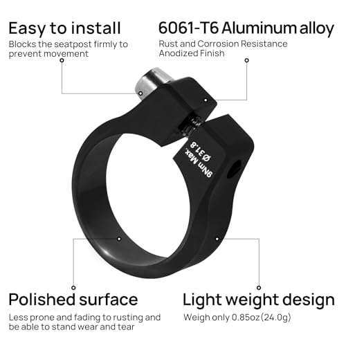 image for FIFTY-FIFTY Bike Seat Post Clamp, Aluminum Alloy Bicycle Seatpost Coll