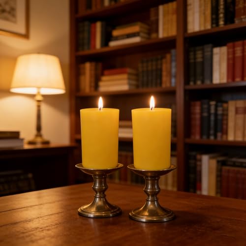 Bougie pilier en cire d'abeille à combustion longue de 35 heures pour éclairage durable