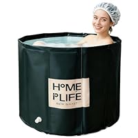 Faltbare Badewanne für Dusche, Freistehende Badewanne für Heißes Bad und Eisbad, Eisbadewanne für Erwachsene (80 x 65 cm)