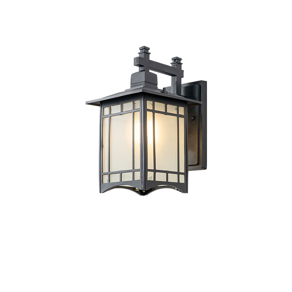 SXSCARKX Square Simple Outdoor Aluminum Wall Lantern Frosted Glass Lampshade Sconce Waterproof and Dustproof Mount Light Front Door Lamp of Courtyard Foyer