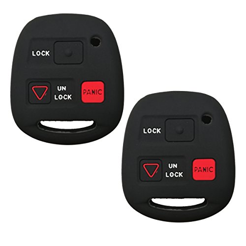 2Pcs Coolbestda Rubber Key Fob Remote Cover Case Protector Keyless Entry for Toyota Land Cruiser FJ Cruiser Lexus Es300 Gs300 Gs400 Gs430 Gx470 Is300 Ls400 Ls430 Lx470 Rx300 Rx330 Rx350 Rx400h Sc300
