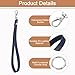 uxcell 2 Pcs Wristlet Strap, PU Leather Wrist Lanyard Keychain Hand Strap Replacement with Circle Ring for Phone Case Keys Wallet Purse, Blue