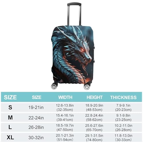 Travel Luggage Cover Elastic Suitcase Protector Anti-Scratch Washable Dragon Luggage Sleeve Tsa Approved Carry on Covers Baggage Cover Fits 18-32 Inch Luggages2