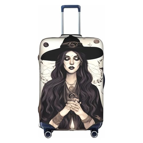 Housse de valise magique sorcellerie blanche 45-81 cm élastique motif dessin bohème