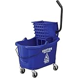 Global Industrial Commercial Mop Bucket and Wringer Combo with Side Press, 38 Quart Capacity, Durable Corrosion-Resistant Polypropylene, 3