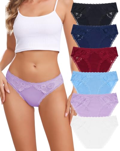Image of Levao Cotton Underwear Women Lace Ladies Knickers Low Rise Brazilian Briefs