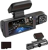 Illumas Dash Cam Wireless, Illumas Wireless Day Night Cordless Dash Cam, 2026new 1080p Night Vision Car Driving Recorder, 24h Parking Mode, Car Accessories & 32g Card (Front of car + Inside of car)