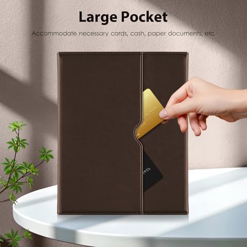 Image of DTTO for iPad Pro 13 Inch Case with Keyboard M5 /M4 2025 /2024, 7 Colors Backlit Wireless Detachable Keyboard Premium Leather Folio Cover with Pencil Holder & Pocket, Dark Brown