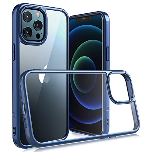 Yisica Funda Transparente Compatible con iPhone 12/12 Pro (6.1''), Silicona Suave, Carcasa Trasera de Vidrio Templado, [Anti-Amarillo], [Protección Completa] para iPhone 12/12 Pro
