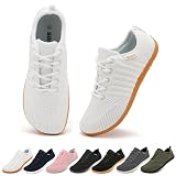 Somic Barfußschuhe Damen Herren Barfussschuhe Barfuß Sneaker Barefoot Shoes Breite Schuhe Fitnessschuhe Trailrunning Gym Leicht Atmungsaktiv Weiß 43 EU